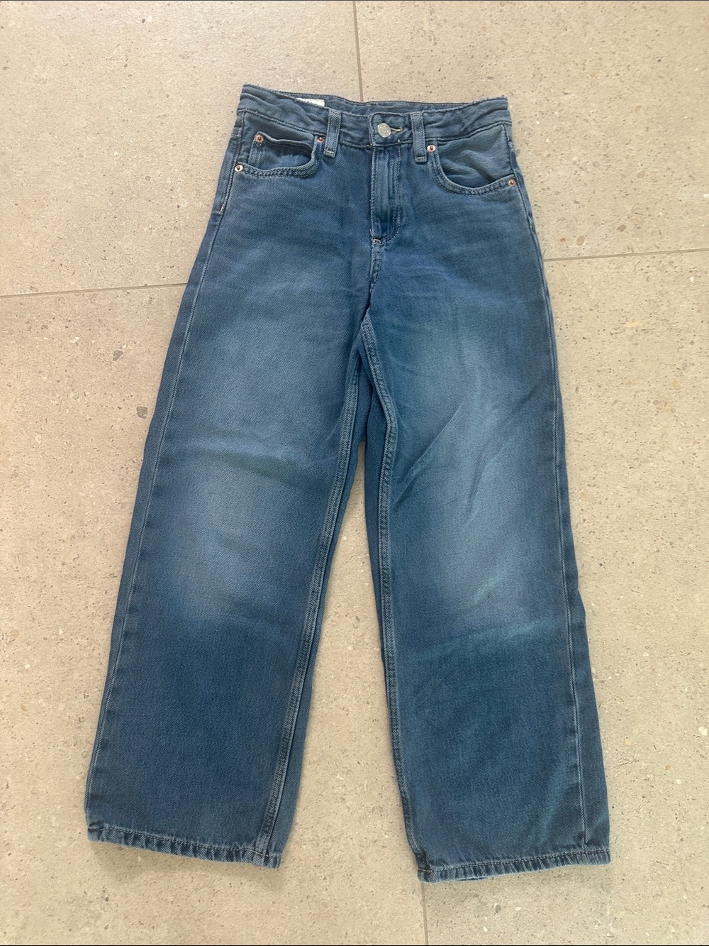 Zara Wide Leg Girls Blue Jeans size 11-12 years, 148 cm